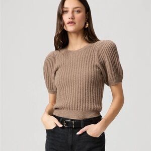New Lucerne Heather Brown Cashmere Top